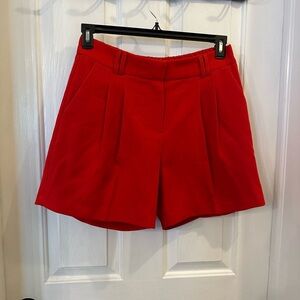 Cato Red High Waist Shorts with Wide Waistband and Relaxed Fit